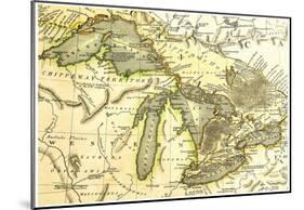 1795 Map Of The Great Lakes-null-Mounted Poster