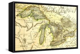 1795 Map Of The Great Lakes-Tektite-Framed Stretched Canvas