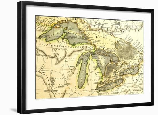 1795 Map Of The Great Lakes-Tektite-Framed Art Print