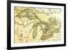 1795 Map Of The Great Lakes-Tektite-Framed Art Print