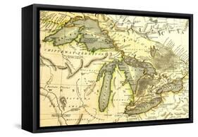 1795 Map Of The Great Lakes-Tektite-Framed Stretched Canvas
