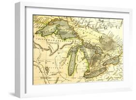 1795 Map Of The Great Lakes-Tektite-Framed Art Print