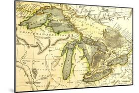 1795 Map Of The Great Lakes-Tektite-Mounted Art Print