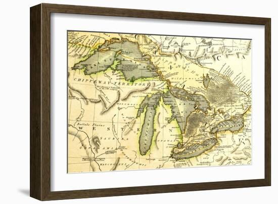 1795 Map Of The Great Lakes-Tektite-Framed Premium Giclee Print