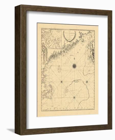 1798, A CHART/OF THE/COAST OF NEW ENGLAND/From the/SOUTH SHOAL TO CAPE SABLE/INCLUDING/GEORGES BANK-null-Framed Giclee Print