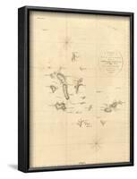 1798 Map of the Galapagos Islands in the Pacific Ocean-null-Framed Art Print