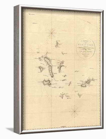 1798 Map of the Galapagos Islands in the Pacific Ocean-null-Framed Art Print