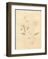 1798 Map of the Galapagos Islands in the Pacific Ocean-null-Framed Art Print