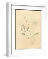 1798 Map of the Galapagos Islands in the Pacific Ocean-null-Framed Art Print