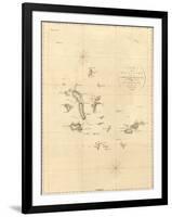 1798 Map of the Galapagos Islands in the Pacific Ocean-null-Framed Art Print