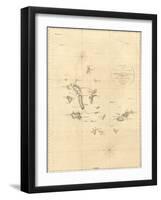 1798 Map of the Galapagos Islands in the Pacific Ocean-null-Framed Art Print