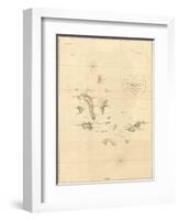 1798 Map of the Galapagos Islands in the Pacific Ocean-null-Framed Art Print