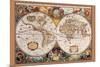 17th Century Antique Style World Map-null-Mounted Poster