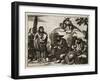 17th-Century Engraving Depicting Chinese Merchants Consulting Fortune Tellers-null-Framed Giclee Print