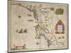 17th Century Map of New Netherland and New England, Gilt Panels, Jean Blaeu, c.1667-null-Mounted Giclee Print