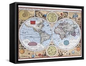 17th Century Map of the World-null-Framed Stretched Canvas