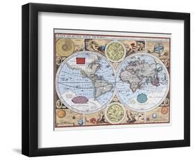 17th Century Map of the World-null-Framed Giclee Print