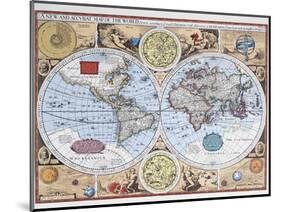 17th Century Map of the World-null-Mounted Giclee Print