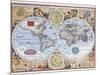 17th Century Map of the World-null-Mounted Premium Giclee Print