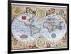 17th Century Map of the World-null-Framed Premium Giclee Print