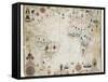 17th Century Nautical Map of the Atlantic-Library of Congress-Framed Stretched Canvas