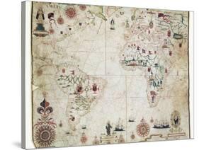 17th Century Nautical Map of the Atlantic-Library of Congress-Stretched Canvas