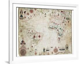 17th Century Nautical Map of the Atlantic-Library of Congress-Framed Photographic Print