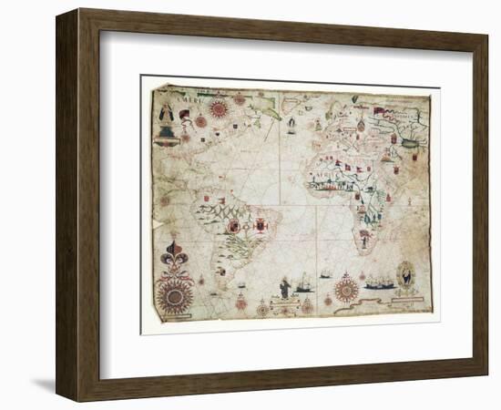 17th Century Nautical Map of the Atlantic-Library of Congress-Framed Photographic Print