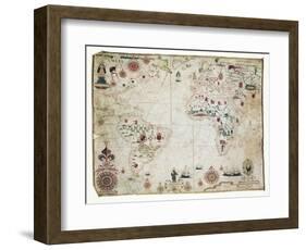 17th Century Nautical Map of the Atlantic-Library of Congress-Framed Photographic Print