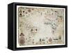 17th Century Nautical Map of the Atlantic-Library of Congress-Framed Stretched Canvas