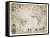 17th Century Nautical Map of the Atlantic-Library of Congress-Framed Stretched Canvas