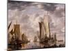 17th century oil painting of Dutch East India Company grand ships at the Dutch port of Flushing.-Vernon Lewis Gallery-Mounted Art Print