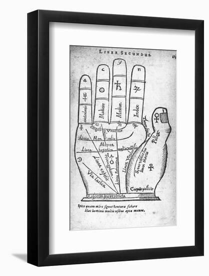 17th Century Palmistry Diagram-Middle Temple Library-Framed Photographic Print