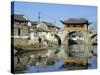 17th Century Pavilion Bridge Over Ancient Canal, Near Soochow (Suzhou), China, Asia-Ursula Gahwiler-Stretched Canvas