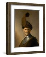 17th century Rembrandt painting of an old man in military uniform, believed to be his own father.-Vernon Lewis Gallery-Framed Art Print