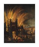 The Great Fire of London, with Ludgate and Old St. Paul's-17th Century School-Framed Premium Giclee Print