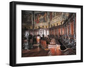 17th Century Wooden Choir, Detail, Cathedral of Pinerolo, Italy-null-Framed Giclee Print