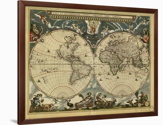 17th Century World Map-Library of Congress-Framed Photographic Print