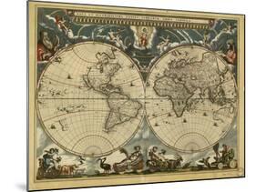 17th Century World Map-Library of Congress-Mounted Photographic Print