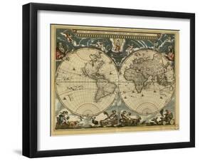 17th Century World Map-Library of Congress-Framed Photographic Print