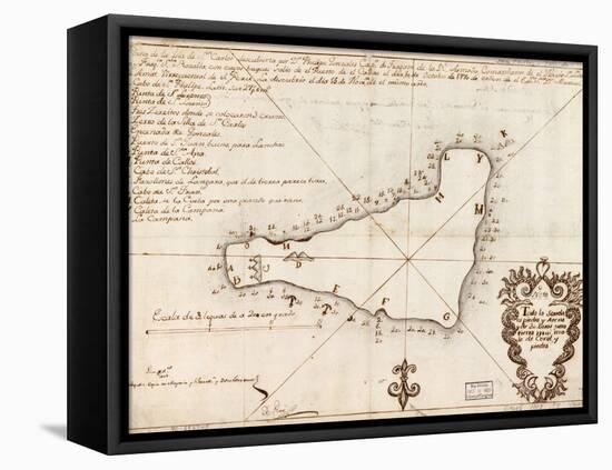 1803 Map of Easter Island-null-Framed Stretched Canvas