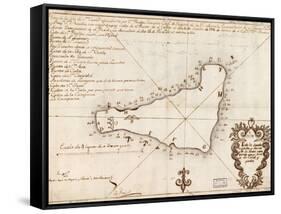 1803 Map of Easter Island-null-Framed Stretched Canvas