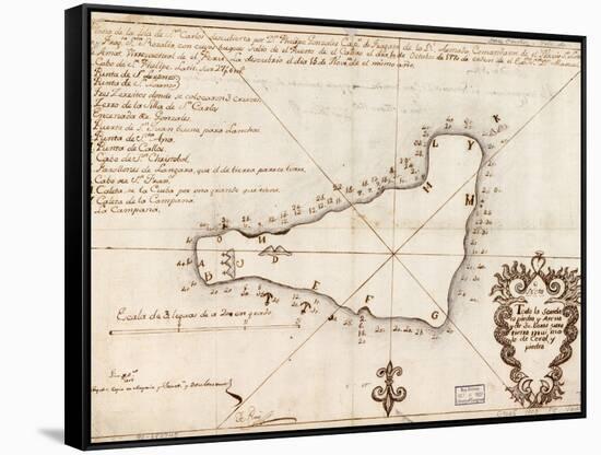 1803 Map of Easter Island-null-Framed Stretched Canvas