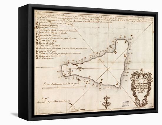 1803 Map of Easter Island-null-Framed Stretched Canvas