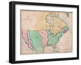 1803 Map of North American Showing the Major Divisions by European National Possession-null-Framed Photo