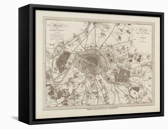 1805 Paris Map-N. Harbick-Framed Stretched Canvas