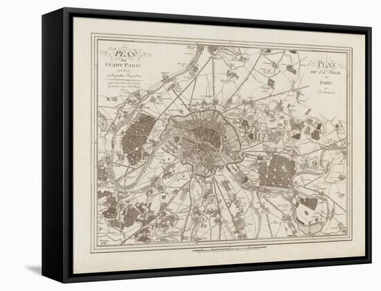 1805 Paris Map-N. Harbick-Framed Stretched Canvas