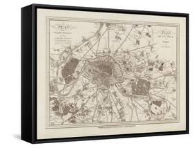 1805 Paris Map-N. Harbick-Framed Stretched Canvas