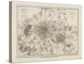 1805 Paris Map-N. Harbick-Stretched Canvas