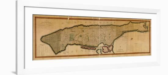 1807, New York City, Island of Manhattan 16x63, New York, United States-null-Framed Giclee Print